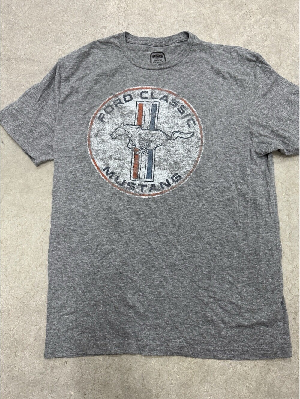 Ford Classic Mustang Graphic T-Shirt Mens L Heather Short Sleeve Crewneck